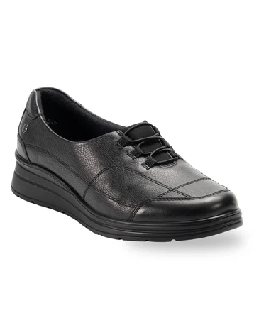 Forelli HEFA-H Kadın Siyah (36-41) Deri Comfort Ayakkabı 