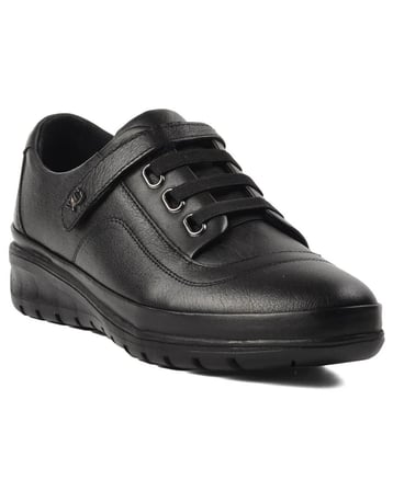Voyager 7666 Kadın Siyah Deri (36-41) Comfort Ayakkabı 