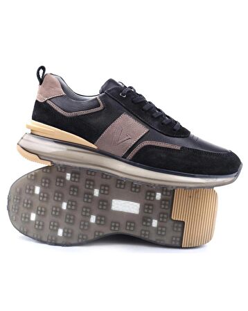 Voyager 6569 Erkek Siyah Süet Deri Günlük Spor Ayakkabı  