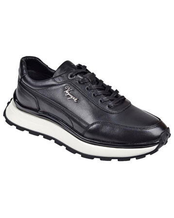 Voyager 6628 Mr Erkek Siyah Nata Deri Günlük Spor Ayakkabı 