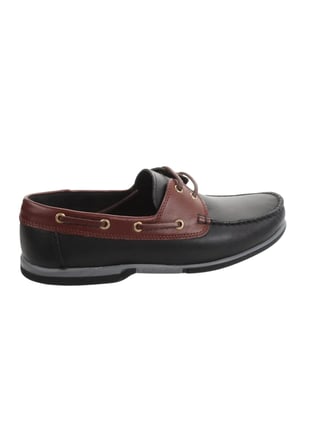 Riverland Y-03 Erkek Siyah-Kahve (40-45) Deri Casual Ayakkabı 