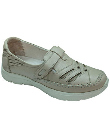 Malawi 200K. Kadın Bej (36-40) Deri Comfort Ayakkabı 