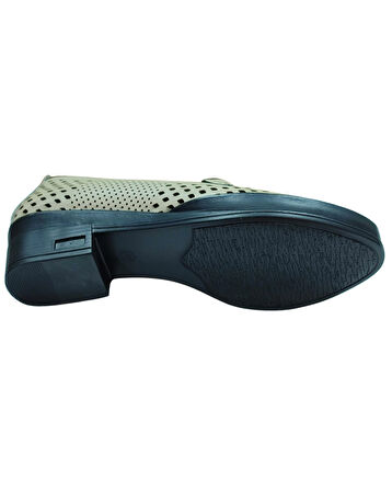 Malawi 82K. Kadın Krem (36-41) Deri Topuklu Comfort Ayakkabı 