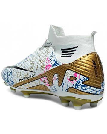 Laliga Air 565 Mdl. Beyaz-Altın (36-40) Krampon Futbol Ayakkabı 