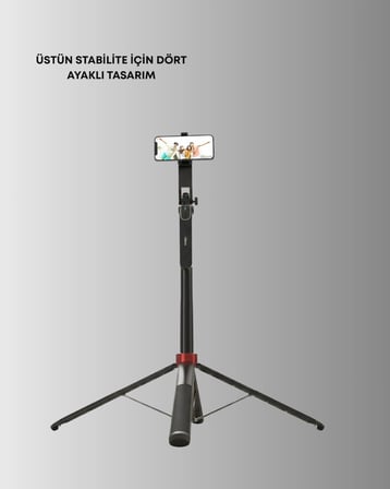 Ayarlanabilir Telefon Tripodu Selfie Stick Çok Açılı Çekim