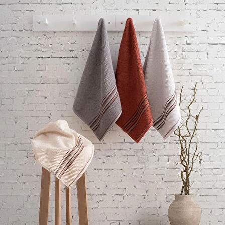 Ticotto Suna 50×85 cm %100 Pamuk Havlu Seti – 4’lü, Yüksek Emici, Yumuşak, El Yüz Havlusu