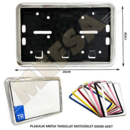 Çerçeveli Motor Plakalık Plaka Altlığı Krom 1 Adet
