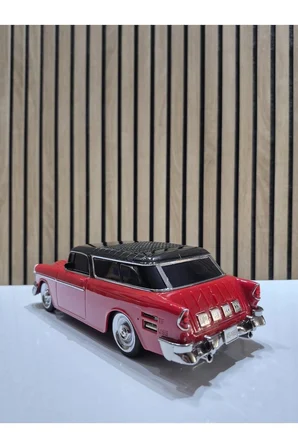 WS-1955 Kırmızı (Red) Arabalı Bluetooth Fm-Usb-Tf-Aux Şarjlı Nostaljik Radyo