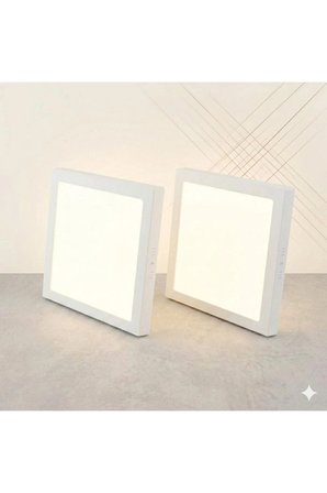 24W Sıva Üstü Kare LED Panel 6500K Beyaz Işık 285x285mm 30mm – 2’li Paket Tavan Armatürü
