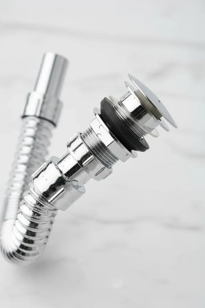 Krom Basmalı Sifon -körüklü Sifon Bas Stoplu Lavabo Mutfak Sifonu-paslanmaz