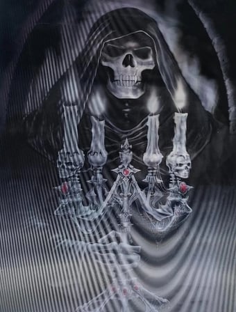 3 Boyutlu Resim  3 Farklı Resim Değişenli Halloween İskelet Tablosu 30x40 Cm