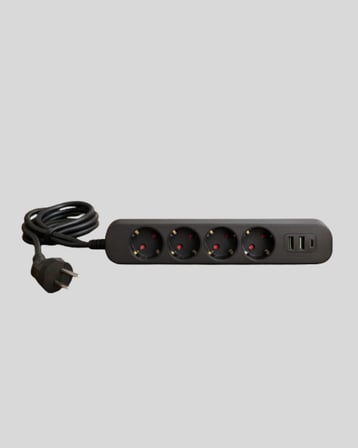 4 Priz 2 Usb 1 Type-c Akım Korumalı Çoklu Priz Led Anahtarlı