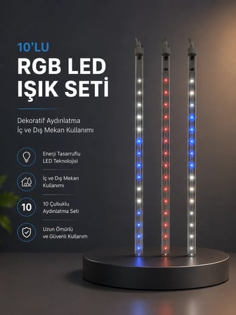 Kayan Yıldız Efektli Rgb Led Işık Seti İç Ve Dış Mekan Kullanımı