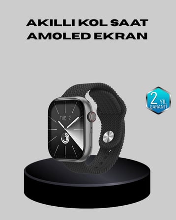 Kablosuz Şarjlı Akıllı Saat Bluetooth Arama Bildirim Destekli Uzun Pil Ömürlü