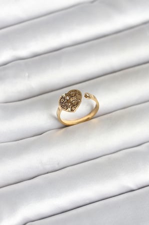 316L Çelik Gold Renk Kalp Model Kadın Yüzük