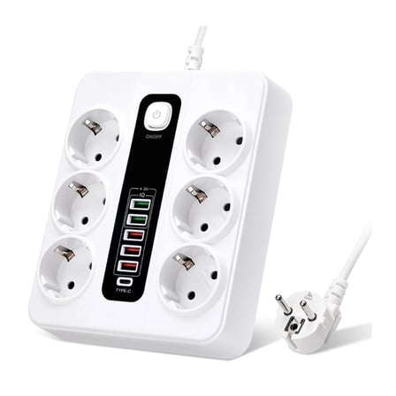 Vothoon Hp-h04 3000w 10amper 6’lı 2metre Uzatma Kablolu Çoklu Termal Akım Priz