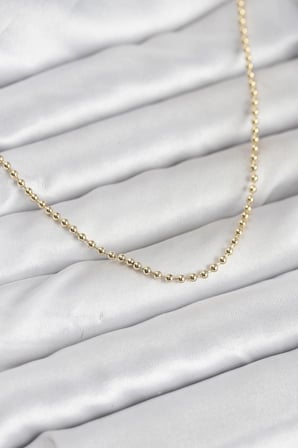 CM 14K Gold Renk Top Zincirli Model 60 cm Kadın Kolye