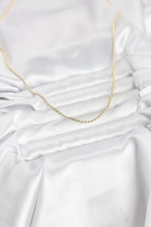 CM 14K Gold Renk Top Zincirli Model 60 cm Kadın Kolye