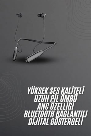 100 Saat Bluetooth Kulaklık Dijital Göstergeli Anc Özelliği Kablolu
