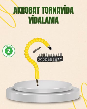 12 Parça Akrobat Vidalama Uç Seti Esnek Dar Alan Kullanım
