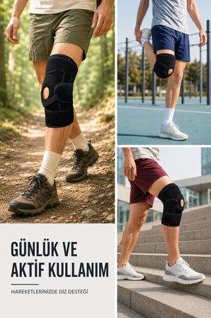 Patella Destekli Ligamentli Dizlik Ayarlanabilir Cırtlı Silikon Pedli Diz Desteği