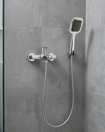 Siyah Duş Seti El Duşu Başlığı Spiral Hortum Dayanıklı Banyo Duş Aksesuarı