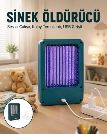 Sessiz Çalışan USB Destekli Elektrikli Sinek Öldürücü Makinesi