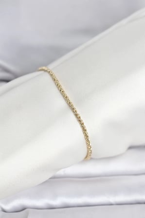 CM 14K Gold Renk Burgulu Zincir Model Kadın Bileklik