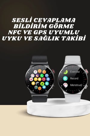 Akıllı Saat Çoklu Kordon Seçeneği Amoled Ekran Çok Fonksiyonlu Bluetooth Bağlantılı Yeni Nesil