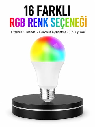 Renk Değiştiren Rgb Led Ampul 16 Renk Uzaktan Kumandalı 2025 Model