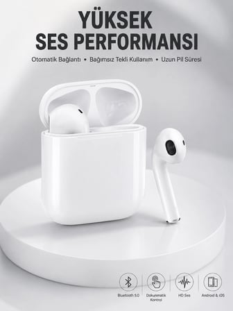 2. Nesil Bluetooth Android Ve İos Uyumlu Kablosuz Kulaklık Çağrı Cevaplama