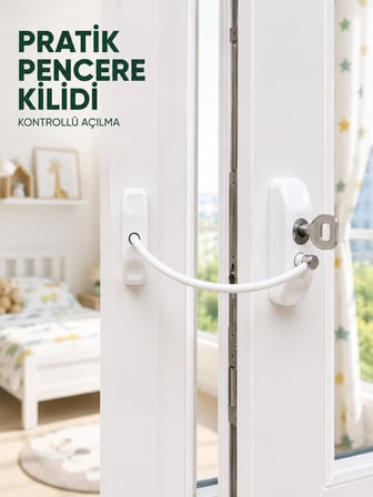 Çocuk Güvenliği İçin Pencere Emniyet Kilidi Anahtarlı Kablolu Güvenlik Aparatı