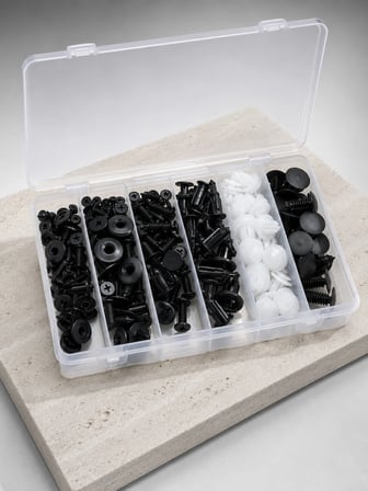 Universal Araç Döşeme Klipsi Ve Tampon Sabitleme Pimi Seti 100 Parça Organizer Kutulu
