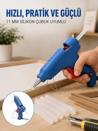 40w Sıcak Silikon Tabancası 5 Silikon Hediyeli Dayanıklı Tasarım Yeni Nesil