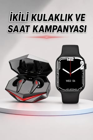 İkili Set Dev Kampanya Ucuz Kulaklık Ucuz Akıllı Saat Gürültü Önleyici Uzun Pil Ömrü