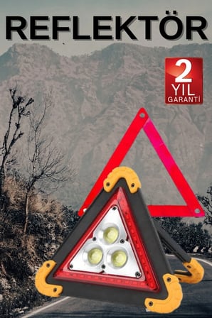 Solar Şarjlı Çok Fonksiyonlu Reflektör Işıklı Ikaz Lambası Acil Durum Reflektörü Acil Durum Uyarı Lambası