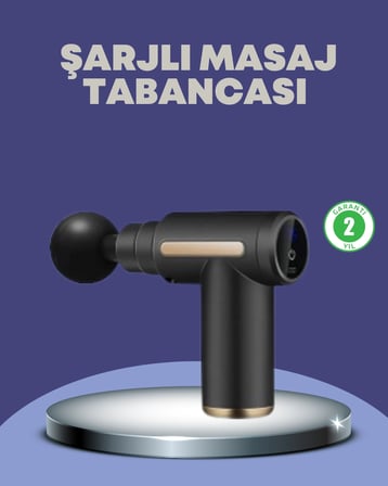 Sporcu Kas Masaj Tabancası 6 Kademe Güçlü Titreşim 4 Başlık Şarjlı Masaj Aleti