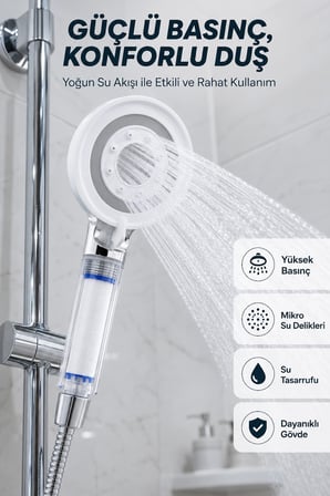 Su Tasarruflu Filtreli Duş Başlığı Yüksek Basınçlı Modern Duş Başlığı