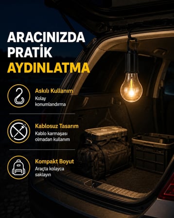 Çok Yönlü Asma Kancalı Kamp Işığı