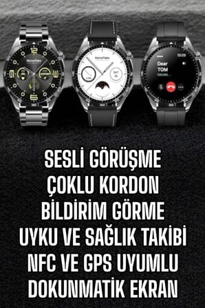 Akıllı Saat Titreşimli Amoled Ekran Uyku Ve Sağlık Takibi Sesli Görüşme