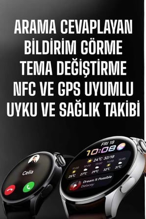 Akıllı Saat Bildirim Görme Amoled Ekran Gps Uyumlu Sesli Görüşme