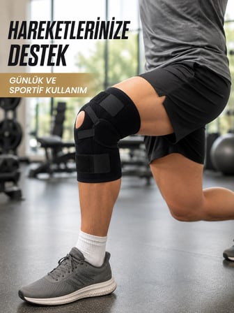 Ligamentli Dizlik Açık Patella Yan Destekli Ayarlanabilir Bantlı Sporcu Dizliği