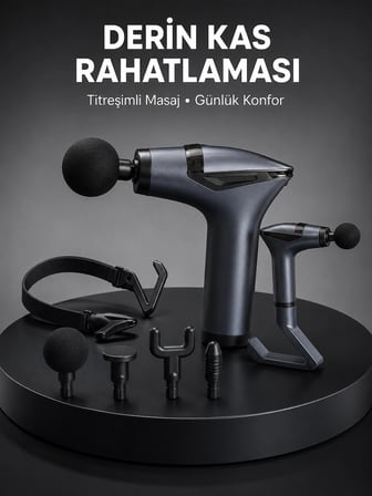 Taşınabilir 3in1 Masaj Aleti Şarjlı Titreşimli Esneme Bantlı Yeni Nesil