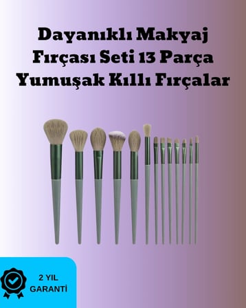Toz ve Krem Ürünler İçin Güçlü Tutucu Yumuşak Kıllı Makyaj Fırça Takımı 13 Parça