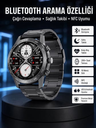 Çağrı Cevaplama Sesli Asistan Çoklu Dil Desteği 5.0 Bluetooth Akıllı Saat