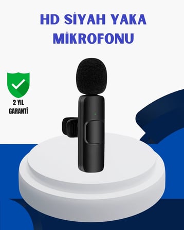 İphone İçin Çift Mikrofonlu Telsiz Yaka Mikrofonu 360 Derece Hd Ses