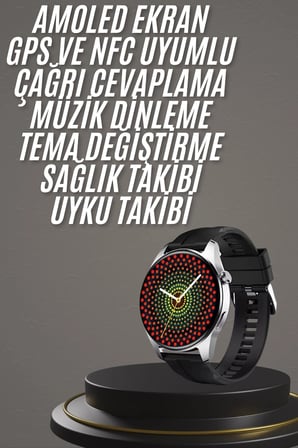 Akıllı Saat 1.5 Inç Amoled Ekran Çift Kordonlu Gps Nfc Uyumlu