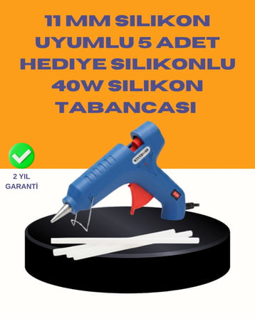 40w Sıcak Mum Silikon Tabancası 5 Silikon Hediyeli Hızlı Yapıştırma