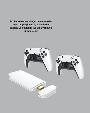 2 Kablosuz Kollu HDMI Uyumlu M15 Oyun Konsolu