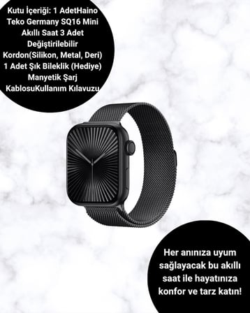 SQ-16 Mini Series 10 – Dokunmatik Akıllı Saat | Kalp Ritmi, Spo2, Uyku Takibi